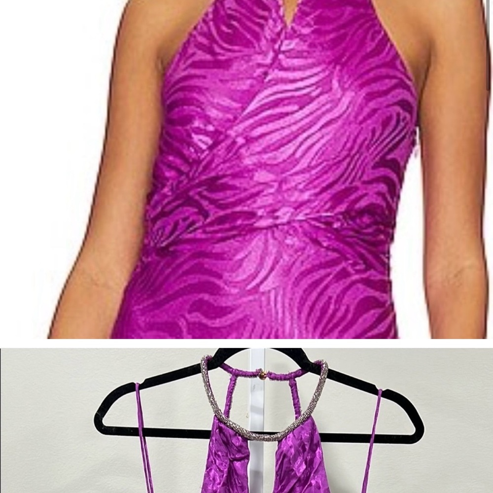 SAYLOR Vibrant Pink Halter Maxi Dress - Picture 2 of 5